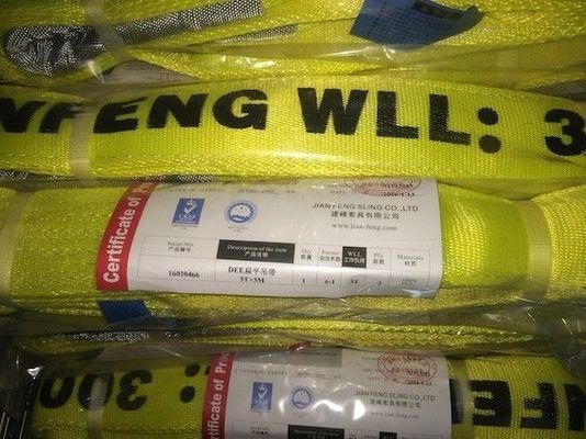 Groene polyester webbing sling met 10 1 veiligheidsfactor en platte oog eind fittings