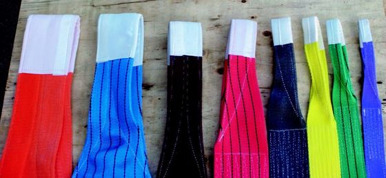 Gecertificeerde polyester webbing sling platte web sling voor kraanheffen met trekproefcertificering vóór levering